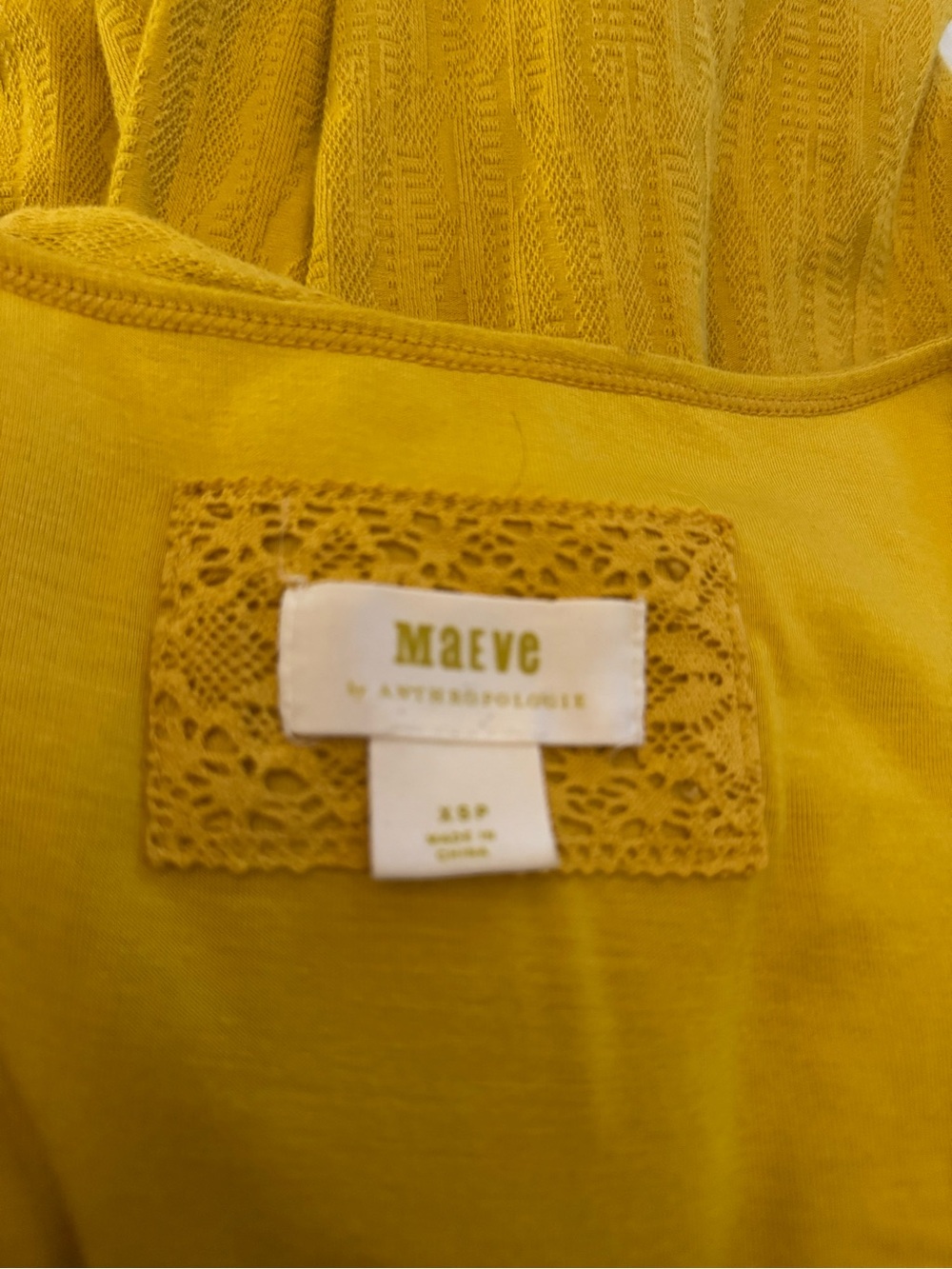 Maeve By Anthropologie Maxi Dress Gillian Knit Tiered Mustard Yellow - Picture 9 of 9